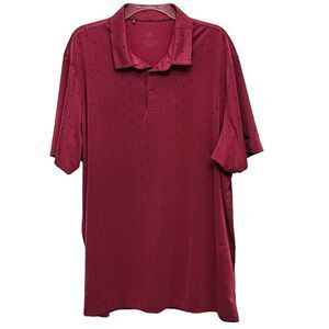 Adidas Golf Men’s 2XL Short Sleeve Magenta Trees Print Polo Shirt